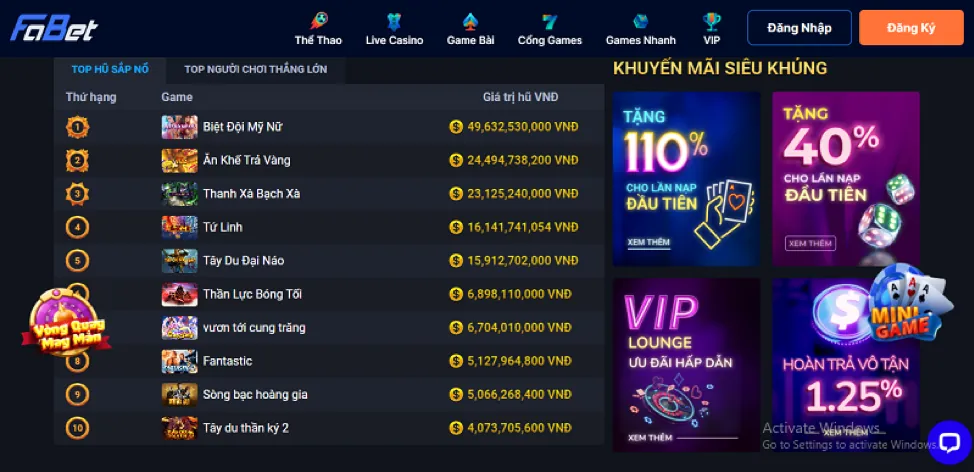Kho game nổ hũ và bắn cá đa dạng của 89bet1 code